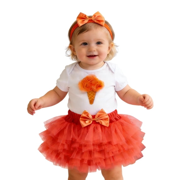 MEZZALL Kids Girls Birthday Party Outfit O-Neck Short Sleeve Romper Dress With Hair Cute Toddler Celebration For Birthday Children Fashion Clothes Sets