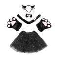 thumbnail image 1 of MEZZALL Kids Girls Carnival Dance Party Cartoon Skirt Ballet Skirts Hairband Set Cozy Toddler Dailywear, Black, 3-8 Years, 1 of 5