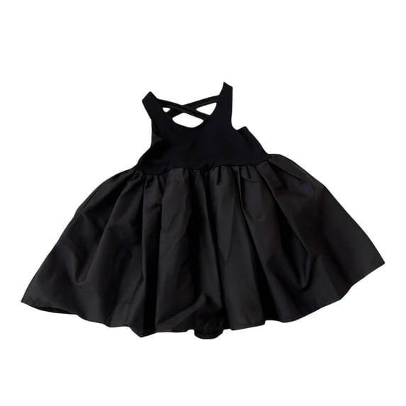 MEZZALL Kids Girls Casual Dress Comfort Relaxed Sleeveless Crisscross Back Flared Daily Outdoor Photoshoot Party Dresses Solid Color Soft Sundress