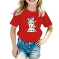 thumbnail image 1 of MEZZALL Kids Girls Cute Graphic Cartoon T-Shirts Round Neck Short Sleeve Tee Summer Casual T Shirt Tee Stylish Baby Toddler Dailywear, 1 of 5