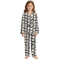 thumbnail image 1 of MEZZALL Kids Girls Halloween Print Pajama Sets Cozy With Graphic Lapel Button Down Long Sleeve Tops And Pants 2 Piece Sleepwear, 1 of 4