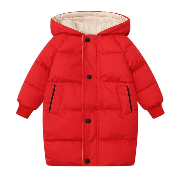 MEZZALL Kids Girls Long Down Coat Warm Winter Jacket With Insulation Cold Weather Outdoor Activities Long Sleeve Outerwear Solid Color Coats Relaxed Fit Child Streetwear