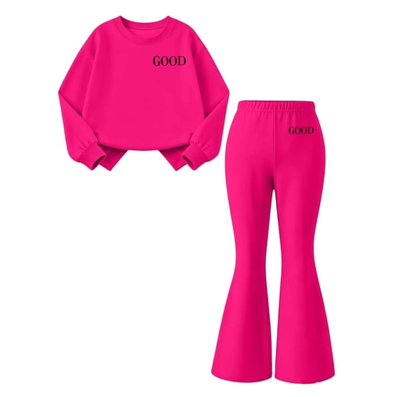 MEZZALL Kids Girls Long Sleeve Sweatshirt Tops Hoodie Trousers Pant Sets Sweatsuit 2 Piece Outfit Sets Fall Casual Tracksuit Relaxed Fit Clothes Sets