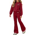 thumbnail image 1 of MEZZALL Kids Girls Long Sleeve Sweatshirt Tops Hoodie Trousers Pant Sets Sweatsuit 2 Piece Outfit Sets Fall Casual Tracksuit Relaxed Fit Clothes Sets, 1 of 5