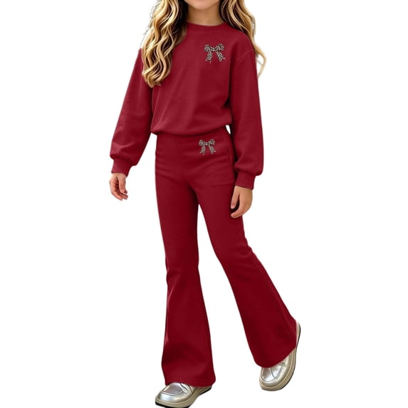 MEZZALL Kids Girls Long Sleeve Sweatshirt Tops Hoodie Trousers Pant Sets Sweatsuit 2 Piece Outfit Sets Fall Casual Tracksuit Relaxed Fit Clothes Sets