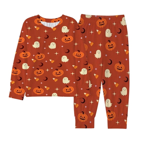 MEZZALL Kids Girls Pajama Sets Halloween Print Casual Comfortable O-Neck Long Sleeve T-Shirts Pants 2 Piece Sleepwear