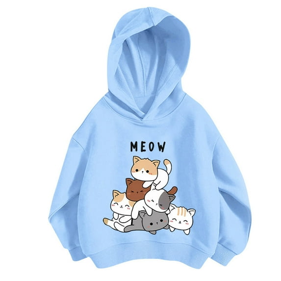MEZZALL Kids Girls Sports Shirt Boy Girl Casual Print Personality Hoodie Pullover Hooded Long Sleeve Sweatshirt Tops Classic Child Dailywear