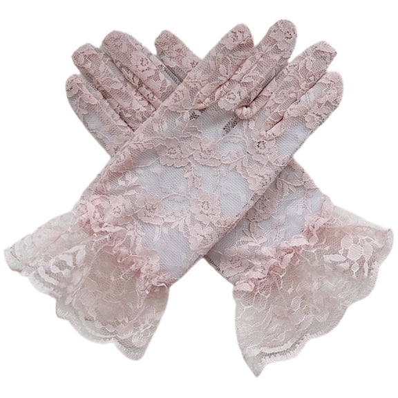 MEZZALL Kids Gloves & Mittens Elegant White Lace Gloves For Girls Tea Party Formal Wedding Halloween For Children Kids Birthday Clothes