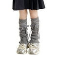 thumbnail image 1 of MEZZALL Kids Leg Warmers Knitted Leg Warmers Loose Socks Knee High Leg Warmers For Girls Trendy Toddler Dailywear, Light Gray, One Size, 1 of 3