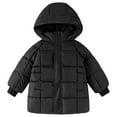 thumbnail image 1 of MEZZALL Kids Long Winter Coat Warm Hooded Long Sleeve Outerwear Solid Color Boys Girls Insulated Quilted Jacket Cold Weather Coats Versatile Child Streetwear, 1 of 4