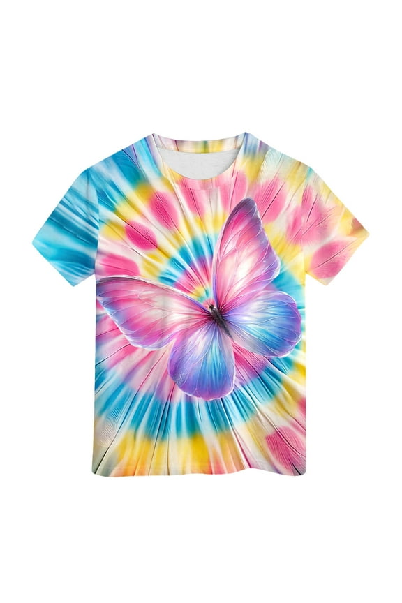 Kids Neon Tie Dye Shirt For Boys Girls Tie Dye T-Shirt Hippes Tshirt Senior Children Tee Size 6 16 Years Age Relaxed Fit Toddler Wear