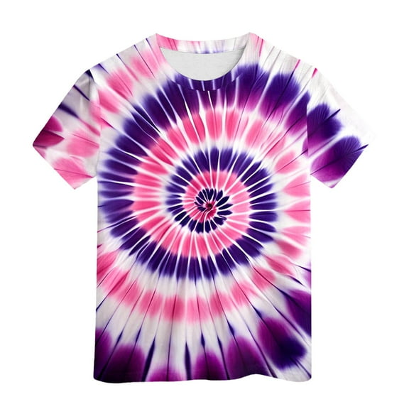 MEZZALL Kids Neon Tie Dye Shirt For Boys Girls Tie Dye T-Shirt Hippes Tshirt Senior Children Tee Size 6 16 Years Age Cute Toddler Wear