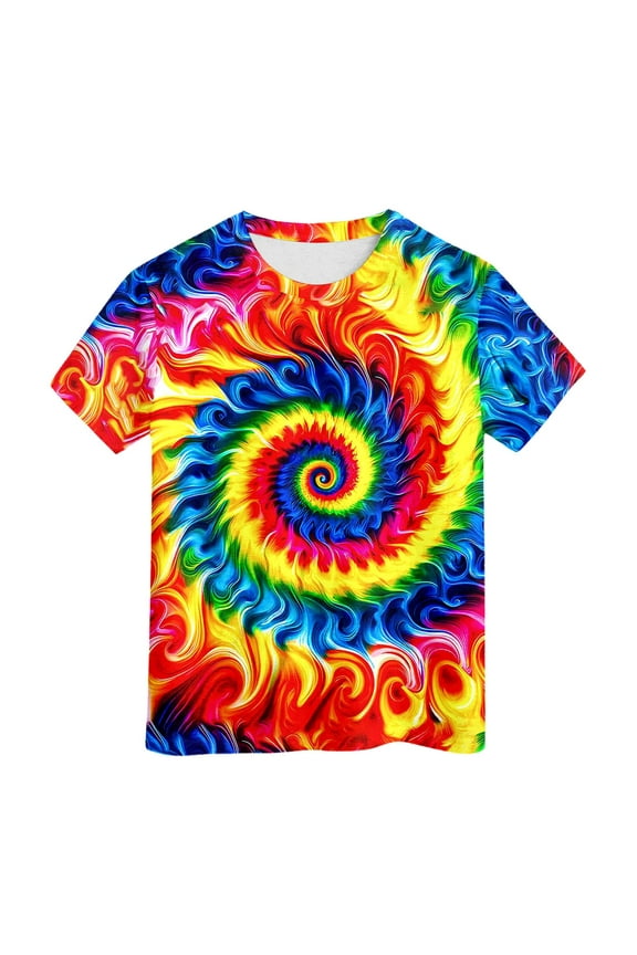 Kids Neon Tie Dye Shirt For Boys Girls Tie Dye T-Shirt Hippes Tshirt Senior Children Tee Size 6 16 Years Age Soft Toddler Wear