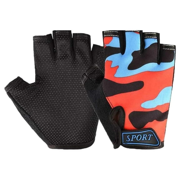 MEZZALL Kids Outdoor Sports Exercise Cycling Gloves Half Finger Through Open Finger Gloves Sports (6Y 12Y) Boho Toddler Mittens
