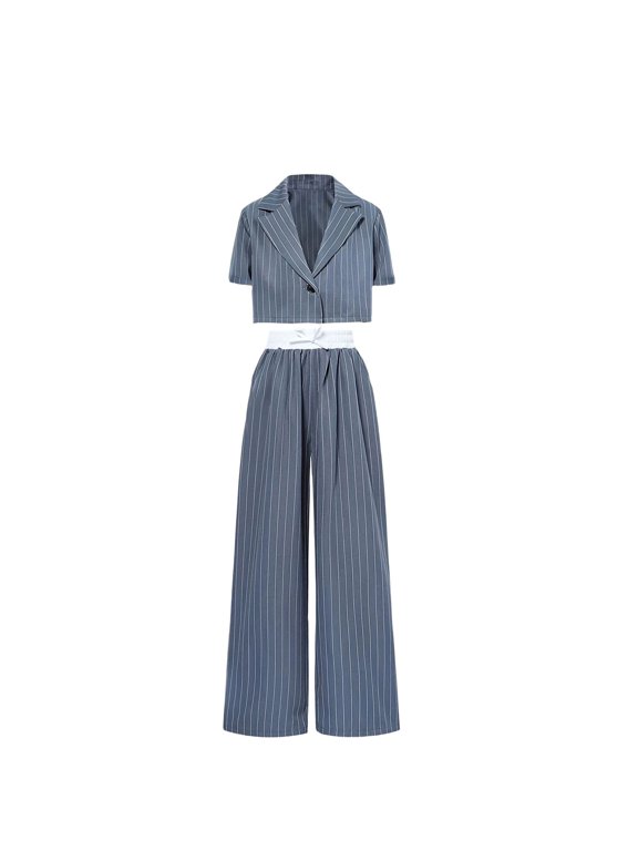 Kids Outfit Sets Girls Flex Waist Cropped With Contrast For Daily Wear Stylish Style Trousers Leisure Clothes Sets