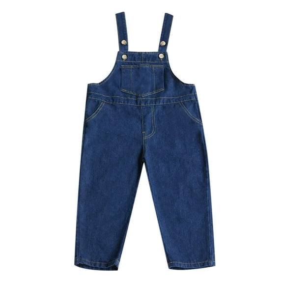 MEZZALL Kids Overalls Denim Jumpsuit Girls Boys Adjustable Straps Soft Comfortable Playwear Durable Casual Romper With Pockets Easy Fasten Toddler Children Daily Pants Cozy One-Pieces