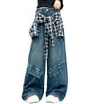 thumbnail image 1 of MEZZALL Kids Pants Baggy Jeans Girls Wide Leg Elastic Waist Multiple Pockets Cargo Pants Trousers Jeans Denim Pants Children Comfort Slacks, 1 of 9