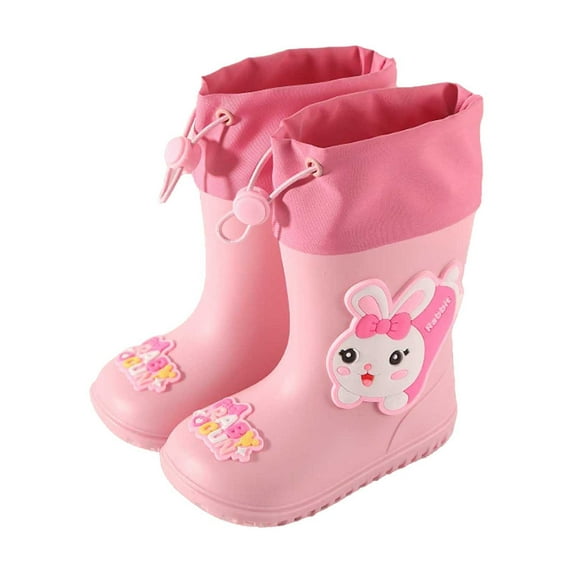 MEZZALL Kids Rain Boots Girls Boots Non- Comfortable Toddler Outdoor Play Shoes For Baby Children Lovely Footwear
