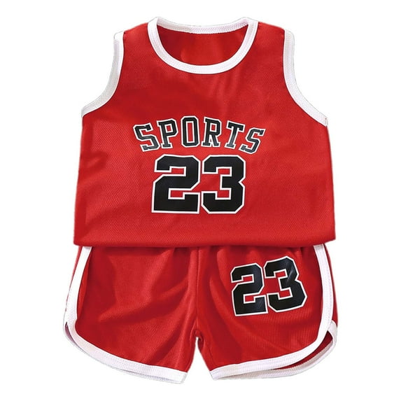 MEZZALL Kids Summer Basketball Outfits Sets For Boys Girls Mesh Vest And Shorts Sportswear Lightweight Outfits Sets For Toddlers Cute Baby Wear 18-24M