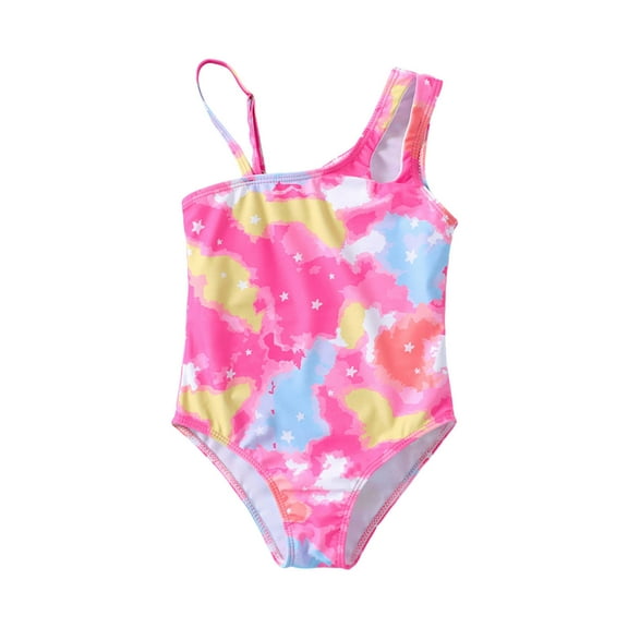 MEZZALL Kids Summer Toddler Girls Ruffles Monokini Swimwear Cartoon Prints Beach Swimsuit Bikini Cute Baby Swim Wear