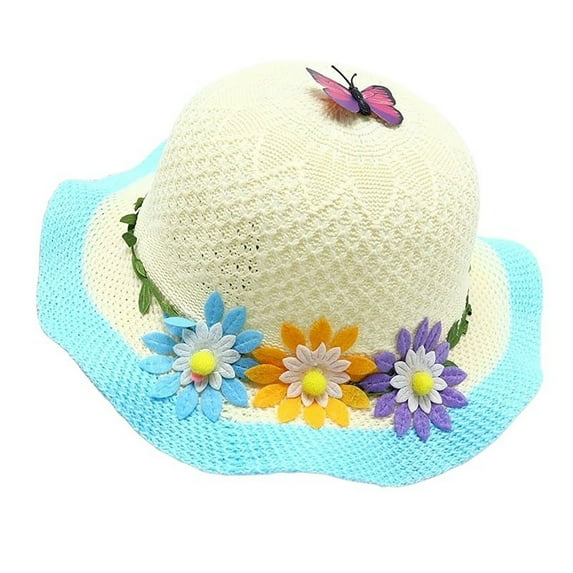 MEZZALL Kids Sun Hat Wide Brim Summer Beach Hat For Boys Girls Toddler Outdoor Play Travel Lightweight Breathable One Size Leisure Baby Wear