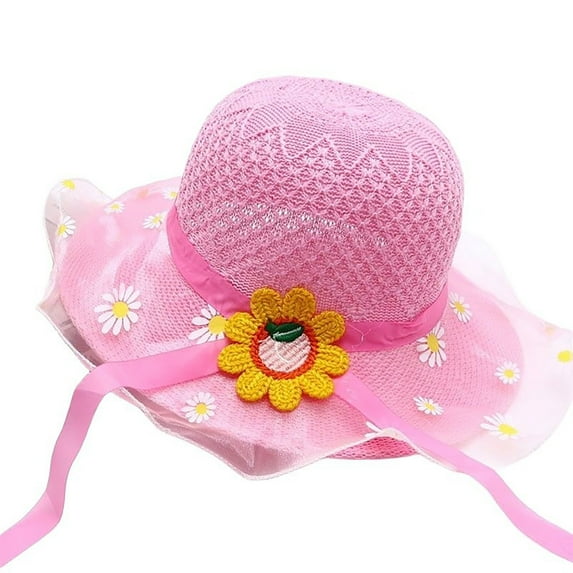MEZZALL Kids Sun Hat Wide Brim Summer Beach Hat For Boys Girls Toddler Outdoor Play Travel Lightweight Breathable One Size Lovely Kids Wear