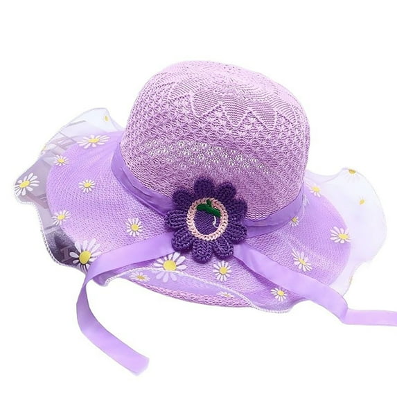 MEZZALL Kids Sun Hat Wide Brim Summer Beach Hat For Boys Girls Toddler Outdoor Play Travel Lightweight Breathable One Size Versatile Baby Wear