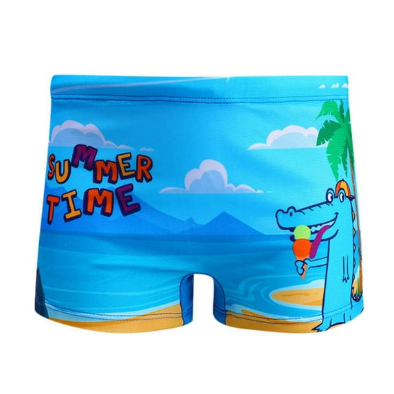 MEZZALL Kids Swimsuit Vacation Hawaii Beachwear Cute Cartoon Swim Trunks Swimwear Boys Spa Shorts For Baby, Light Blue, 4-5 Years