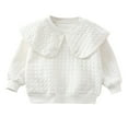 thumbnail image 1 of MEZZALL Kids Toddler Baby Girls Long Sleeve T-Shirt Tshirts Tops Blouse Solid Color Shirt Lovely Dailywear, White, 6-7 Years, 1 of 4