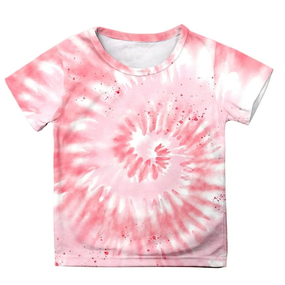MEZZALL Kids Toddler Baby Girls T-Shirt Spring Summer Colorful Print Tshirt Clothes Short Sleeve O-Neck Holiday Child Blouses Tops