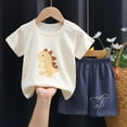 thumbnail image 1 of MEZZALL Kids Toddler Boys Summer Clothes Sweet Cartoon Prints Short Sleeve T Shirt Tops Floral Prints Shorts 2Pcs Night Stylish O-Neck Pajamas Sets, 1 of 3