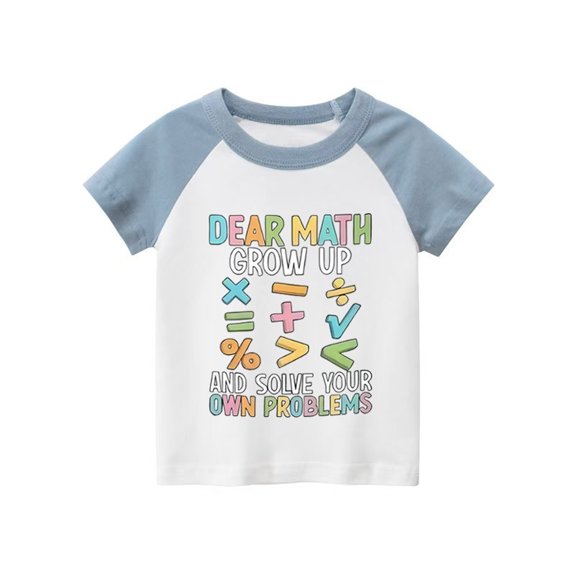 MEZZALL Kids Toddler Little Boys T-Shirt Personality Fashion Letter Prints Short Sleeve Tshirt Tee Tops 2-3 Years Classic Kids Wear