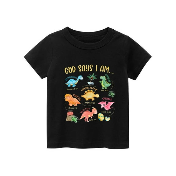 MEZZALL Kids Toddler Little Boys T-Shirt Personality Fashion Letter Prints Short Sleeve Tshirt Tee Tops 2-3 Years Relaxed Fit Baby Wear