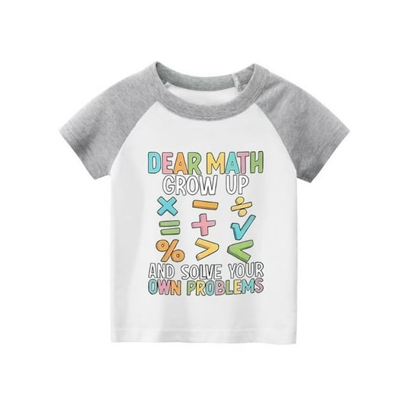 MEZZALL Kids Toddler Little Boys T-Shirt Personality Fashion Letter Prints Short Sleeve Tshirt Tee Tops 3-4 Years Stylish Baby Wear