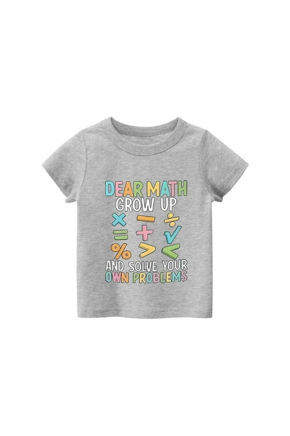 Kids Toddler Little Boys T-Shirt Personality Fashion Letter Prints Short Sleeve Tshirt Tee Tops 4-5 Years Cozy Kids Wear
