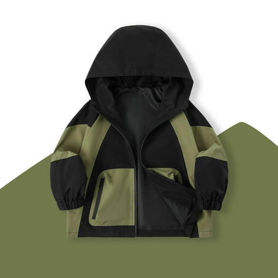 MEZZALL Kids Windproof Jackets Long Sleeve Girls Boys Outdoor Hooded Coats Winter Warm Lined Windbreaker For Daily Wear Classic Toddler Cartoon Clothing