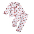 thumbnail image 1 of MEZZALL Kids Winter Girls Pajamas Sets Two Piece Santa Print Long Sleeve Lapel Button Down Tops And Pants Cozy Loungewear Night For Toddlers And Leisure Sleepwear, 1 of 3