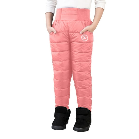 MEZZALL Kids Winter Snow Pant with Lined Waterproof Puffer Down Pants Zip Pocket Warm Trousers