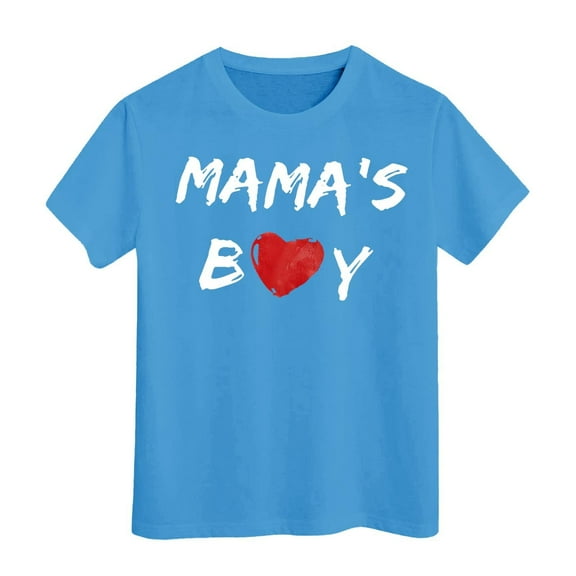 MEZZALL MAMA'S BOY Toddler Boy Shirt Baby Tee Cozy Dailywear, Blue, 4-5 Years