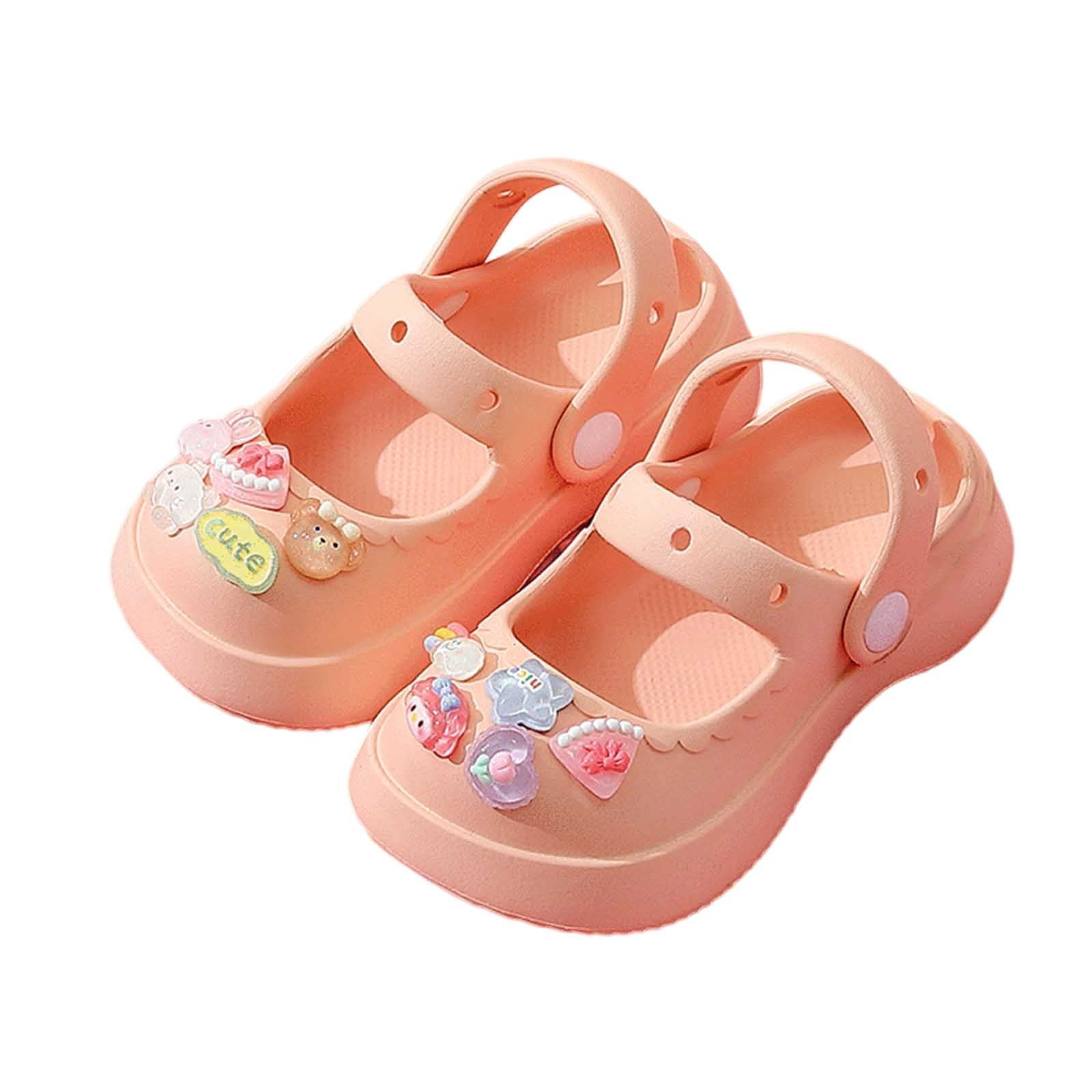 Mary Jane Children Slippers Girls Summer Cute Bow Sandals Indoor Flip Flops Child Closed Toe Sandals For 4-11 Years Old Relaxed Fit Toddler Prewalker