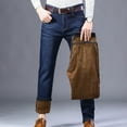 thumbnail image 1 of MEZZALL Men Thermal Trousers Snow Trousers Teddy Warm Fuzzy Winter Trousers Straight Leg Plush Thermal Jeans Fashionable Solid Color Daliy Slacks, 1 of 8