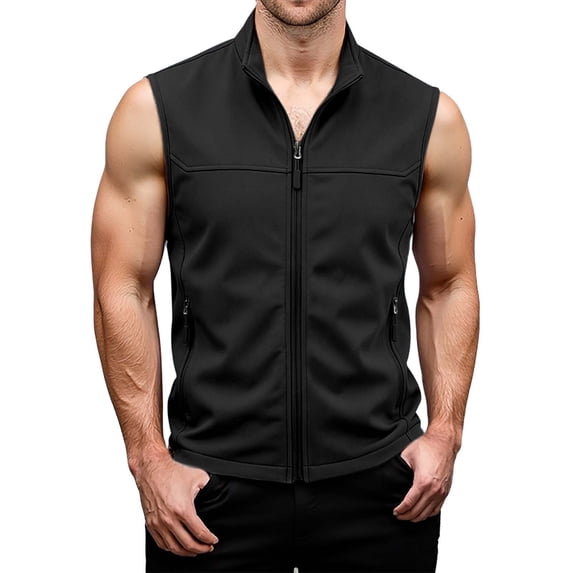 MEZZALL Men Zip Up Sleeveless Outdoor Vest With Pockets Athletic Training Casual Loose Fit Breathable Solid Color Hiking Jacket Tops Fishing Golf Photo Outerwear