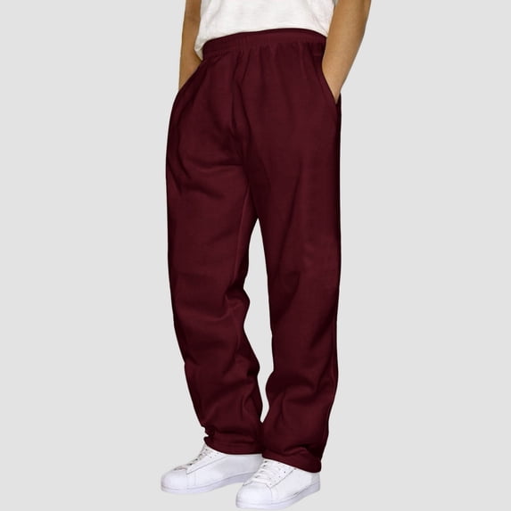 MEZZALL Mens Hop Pants Casual Solid Color Track Workout Straight-leg Pants With Pocket Breathable Daliy Leisure Slacks Trousers