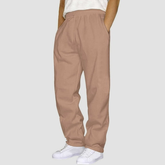 MEZZALL Mens Hop Pants Casual Solid Color Track Workout Straight-leg Pants With Pocket Breathable Daliy Leisure Slacks Trousers