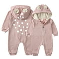 thumbnail image 1 of MEZZALL Baby Girl Boy Deer Jumpsuit Knitted Overall Hooded Romper Fall Cute Warm Clothes Comfort, 6-9 Months, 1 of 9