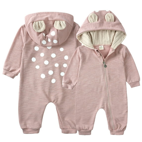 MEZZALL Baby Girl Boy Deer Jumpsuit Knitted Overall Hooded Romper Fall Cute Warm Clothes Comfort, 6-9 Months