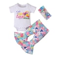 thumbnail image 1 of MEZZALL Baby Girl Easter Outfit Bunny Print Short Sleeve Romper Bodysuit Pompon Bottoms Set With Headband, 1 of 9