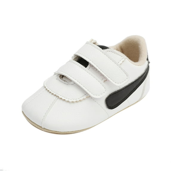 MEZZALL Baby Girls Boys Leather Sports Sandals Shoes Prewalker Sneakers Soft Footwear, Black, 6-9 Months