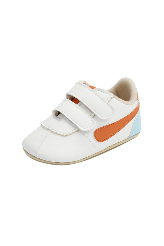 Baby Girls Boys Leather Sports Sandals Shoes Prewalker Sneakers Trendy Footwear, Orange, 0-6 Months
