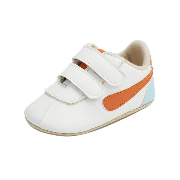 MEZZALL Baby Girls Boys Leather Sports Sandals Shoes Prewalker Sneakers Trendy Footwear, Orange, 0-6 Months